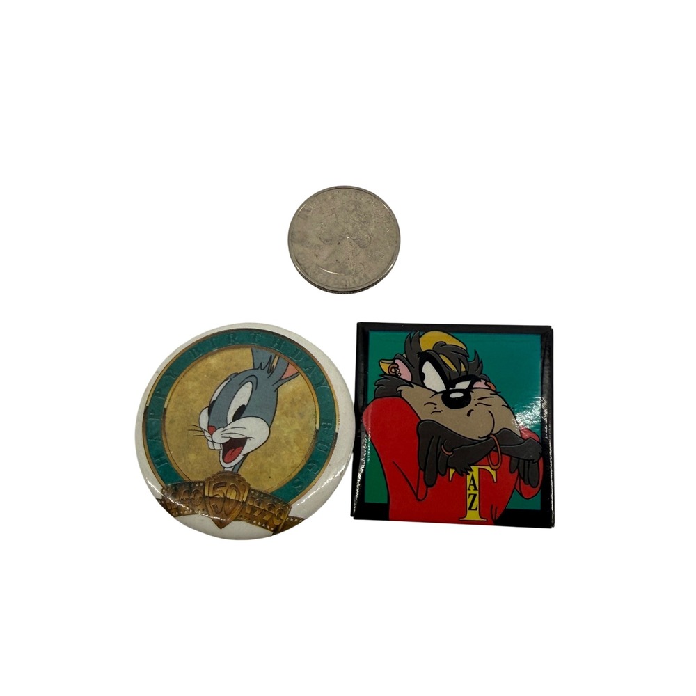 Warner Bros Looney Tunes Pinback Button Set OS Metal Multicolor 90s Nostalgia